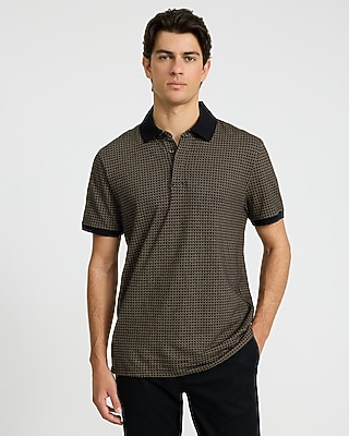 Geo Print Luxe Pique Polo