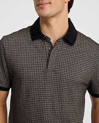Geo Print Luxe Pique Polo
