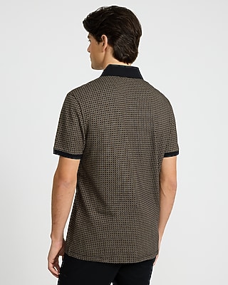 Geo Print Luxe Pique Polo