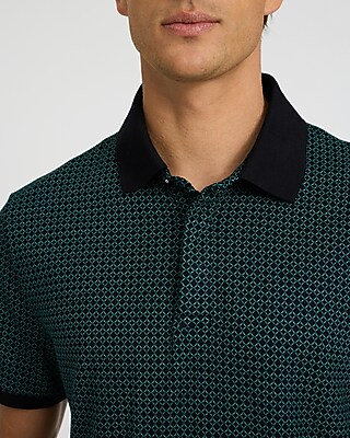 Geo Print Luxe Pique Polo
