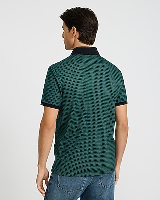 Geo Print Luxe Pique Polo