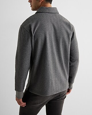 Relaxed Herringbone Long Sleeve Polo - image 3