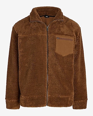 Sherpa Mock Neck Zip Sweatshirt