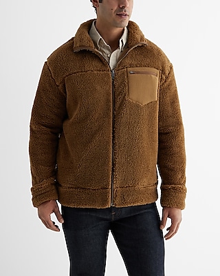 Sherpa Mock Neck Zip Sweatshirt