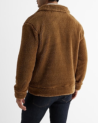 Sherpa Mock Neck Zip Sweatshirt