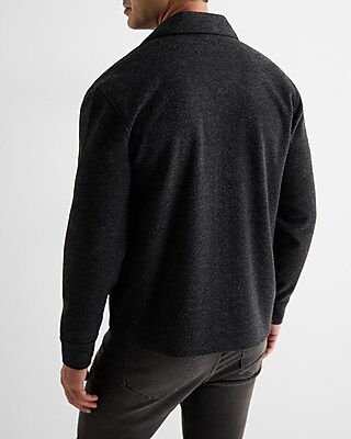 Relaxed Knit Zip Shirt Jacket