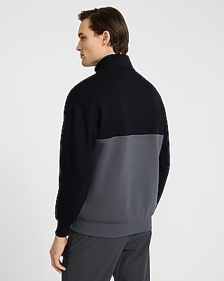 Color Block Scuba Mock Neck Half Zip Sweatshirt - image 2