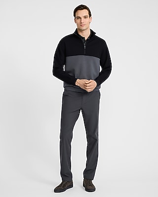 Color Block Scuba Mock Neck Half Zip Sweatshirt - image 4