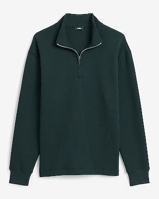 Ribbed Quarter Zip Sweatshirt