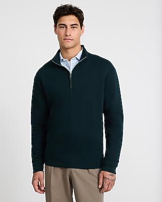 Ribbed Quarter Zip Sweatshirt