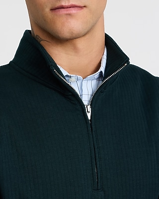 Ribbed Quarter Zip Sweatshirt