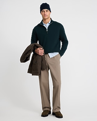 Ribbed Quarter Zip Sweatshirt