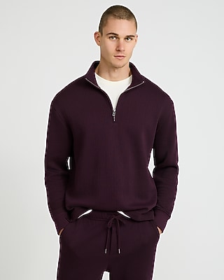 Ribbed Quarter Zip Sweatshirt