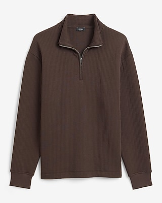 Ribbed Quarter Zip Sweatshirt
