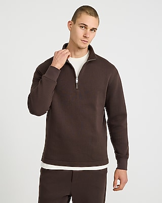 Ribbed Quarter Zip Sweatshirt