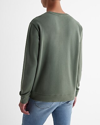 Embroidered Chest Graphic Crew Neck Sweatshirt