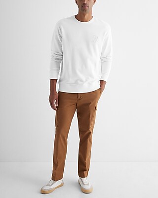 Embroidered Knot Graphic Long Sleeve Crew Neck T-Shirt