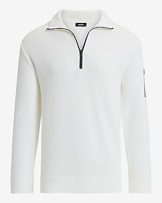 Cotton-Blend Quarter Zip Sweatshirt