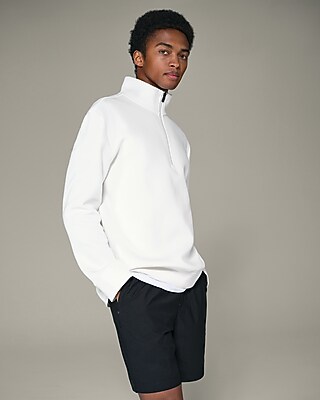 Cotton-Blend Quarter Zip Sweatshirt