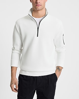 Cotton-Blend Quarter Zip Sweatshirt