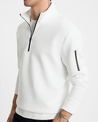 Cotton-Blend Quarter Zip Sweatshirt