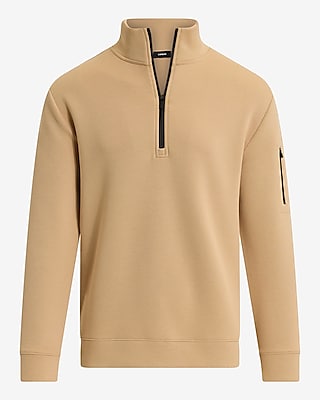 Cotton-Blend Quarter Zip Sweatshirt