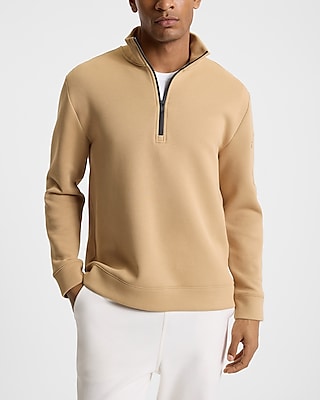 Cotton-Blend Quarter Zip Sweatshirt