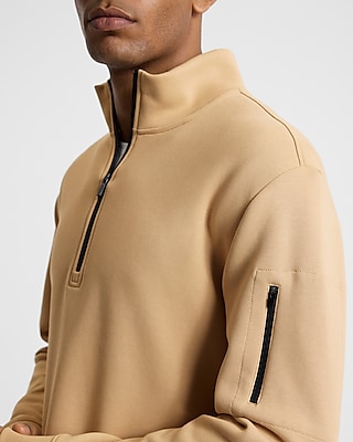 Cotton-Blend Quarter Zip Sweatshirt