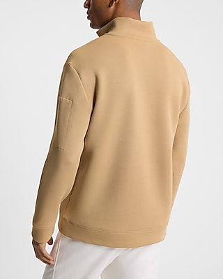 Cotton-Blend Quarter Zip Sweatshirt