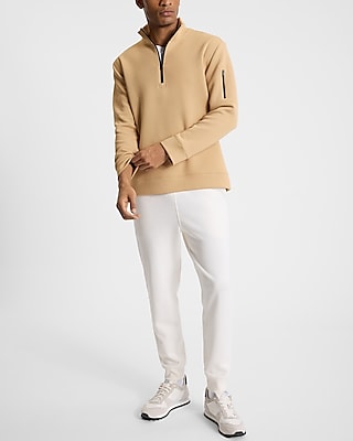 Cotton-Blend Quarter Zip Sweatshirt