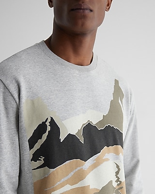 Relaxed Mountain Graphic Crew Neck Sweatshirt