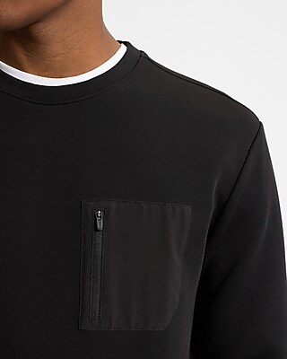 Zip Pocket Crew Neck Sweatshirt | Express