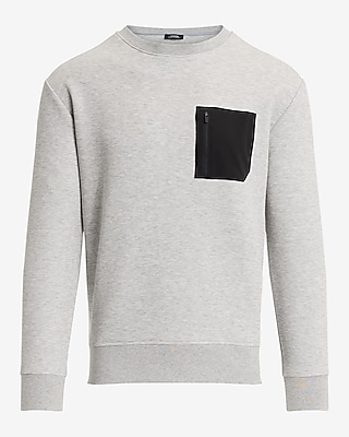 Zip Pocket Crew Neck Sweatshirt