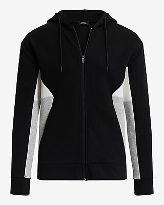 Color Blocked Zip Front Hoodie