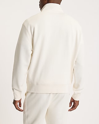 Snap Button Quarter Zip Mock Neck Sweatshirt