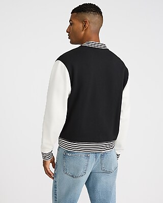 Embroidered NYC Graphic Color Block Bomber Jacket