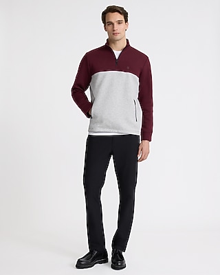 Color Block Fleece Quarter Zip Sweatshirt