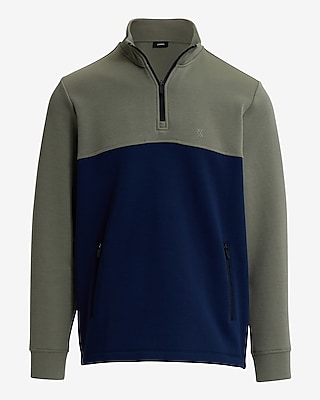Color Block Fleece Quarter Zip Sweatshirt