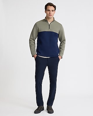 Color Block Fleece Quarter Zip Sweatshirt
