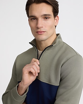Color Block Fleece Quarter Zip Sweatshirt