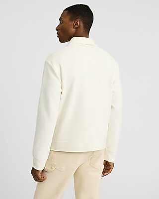 Ribbed Knit Button Front Shirt Jacket