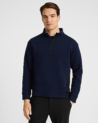 Colorblock Quarter Zip Sweatshirt | Express