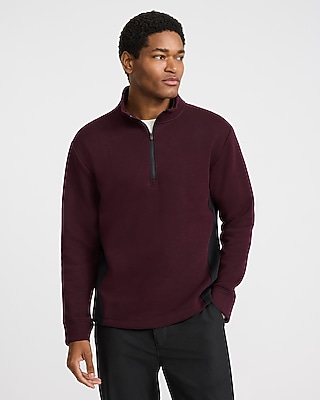 Sherpa Mock Neck Zip Sweatshirt | Express