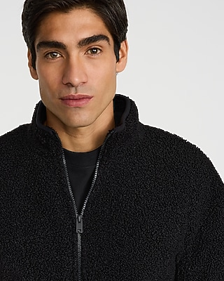 Sherpa Mock Neck Zip Sweatshirt