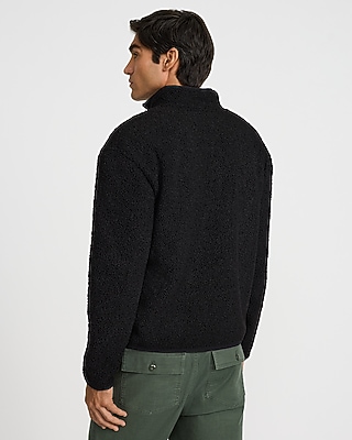 Sherpa Mock Neck Zip Sweatshirt