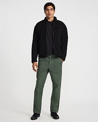 Sherpa Mock Neck Zip Sweatshirt