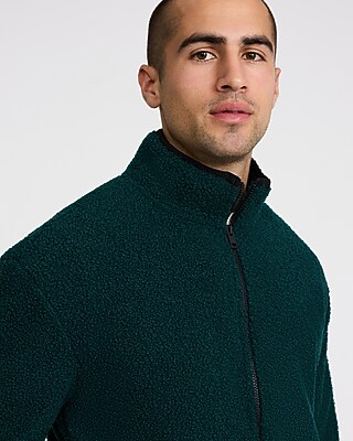 Sherpa Mock Neck Zip Sweatshirt