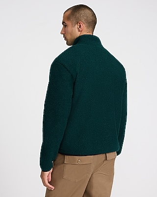 Sherpa Mock Neck Zip Sweatshirt