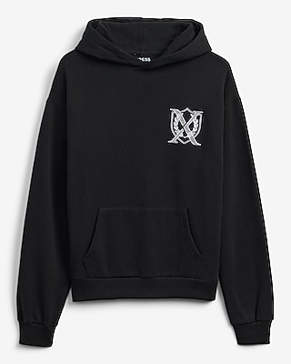 Crest Logo Black Fleece Hoodie