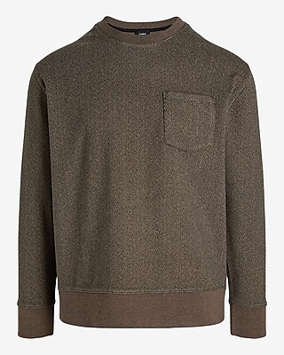 Relaxed Herringbone Long Sleeve Pocket T-Shirt